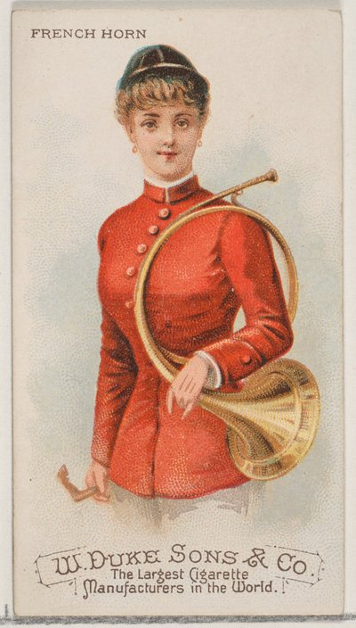 Cor français, de la série Instruments de musique N82 pour les cigarettes de marque Duke, 1888 - Schumacher and Ettlinger