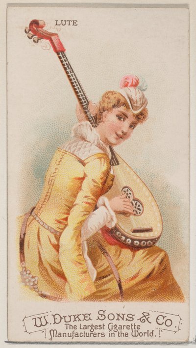 Luth, de la série Instruments de musique N82 pour les cigarettes Duke, 1888 - Schumacher and Ettlinger