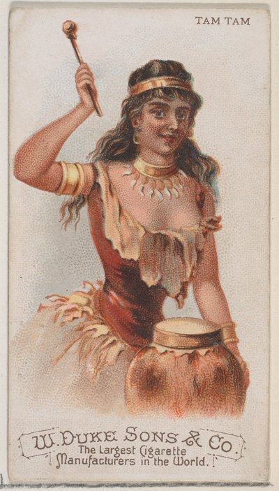 Tam Tam, de la série Instruments de musique N82 pour les cigarettes Duke, 1888 - Schumacher and Ettlinger