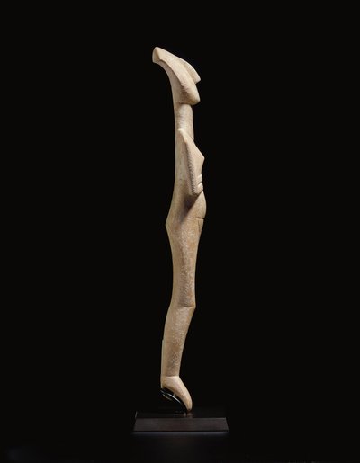 Figure féminine cycladique allongée, pièce maîtresse du Maître Schuster, Cycladique ancien II, vers 2400 av. J.-C. - Schuster Master
