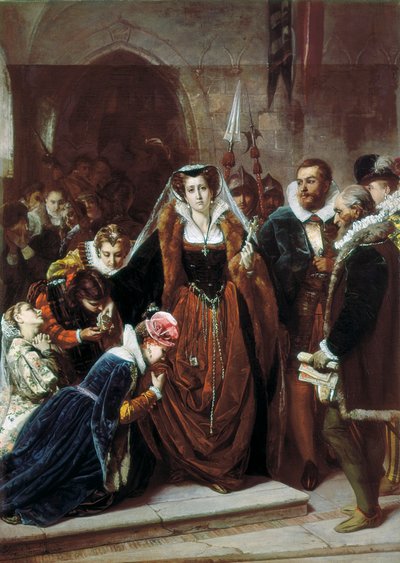 la Reine Marie 1ère Stuart (1542-1587) marche vers l