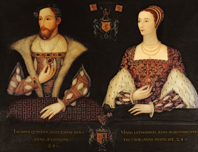 Copie du portrait double original de Marie de Guise (1515-60) et du roi Jacques V (1512-42) commandé par Lord Bute, 1895 - Scottish School
