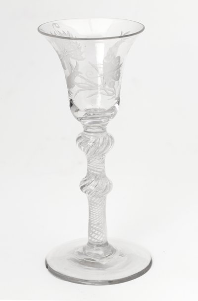 Verre à boire Jacobite gravé, vers 1760 - Scottish School