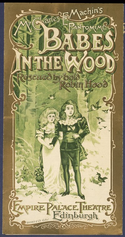 Couverture du programme de Babes in the Wood au Empire Palace Theatre, Édimbourg - Scottish School