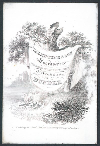 Valentine & Son, graveurs et fabricants de tampons en bois, carte de visite - Scottish School