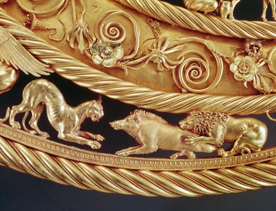 Lion et panthère attaquant un sanglier, Détail d