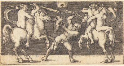Bataille de trois hommes - Sebald Beham