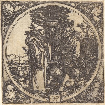 Gentleman et deux serviteurs, ou Solon et deux paysans - Sebald Beham
