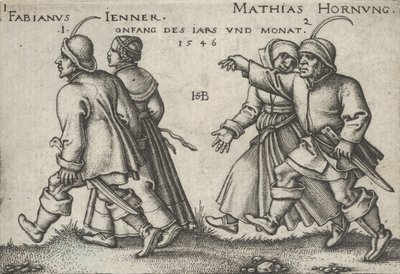 Janvier et février, des Fêtes paysannes ou les Douze Mois - Sebald Beham