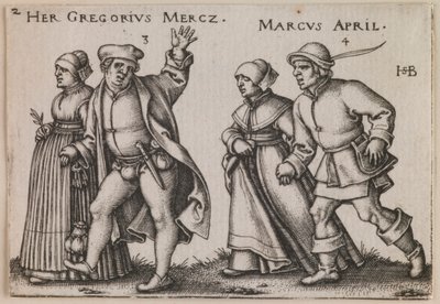 « Mars et Avril » de la série « La Fête des Paysans ou Les Douze Mois » - Sebald Beham