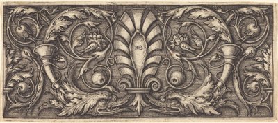 Ornement avec deux dauphins grotesques - Sebald Beham