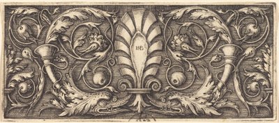 Ornement avec deux dauphins grotesques - Sebald Beham
