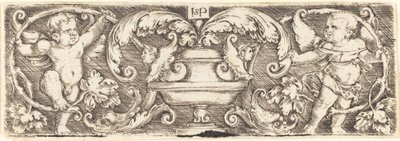 Ornement avec un vase entre deux génies - Sebald Beham
