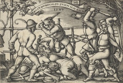 Bagarre de paysans, des Fêtes paysannes ou les Douze Mois, 1547 - Sebald Beham