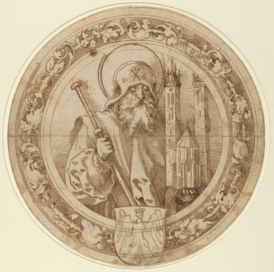 Saint Sebald portant le modèle de son église à Nuremberg - Sebald Beham