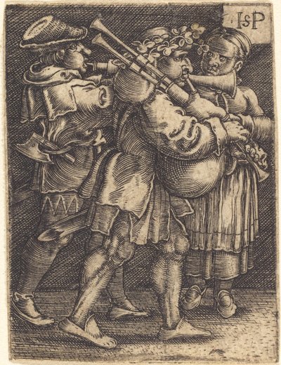 Deux joueurs de rue et une fille - Sebald Beham