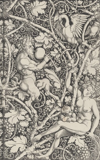 Papier peint avec famille de satyres, 1515 - Sebald Beham