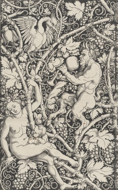 Papier peint avec famille de satyres, 1515 - Sebald Beham