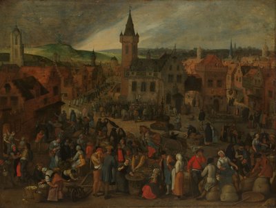 Jour de marché dans une ville flamande - Sebastiaen Vrancx