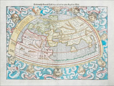 Carte du monde ptolémaïque de 1550 par Sebastian Münster - Sebastian Munster