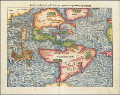 Carte des Amériques de 1561 par Sebastian Münster - Sebastian Munster