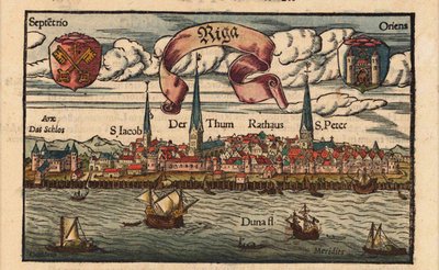 Riga de la Cosmographia, vers 1568 - Sebastian Munster