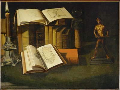 Livre, bougie et statuette - Livre, bougie et statuette ... - Sebastian Stoskopff