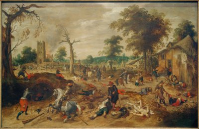 Le pillage du village de Wommelgem par les troupes des provinces insurgées - Sebastian Vrancx