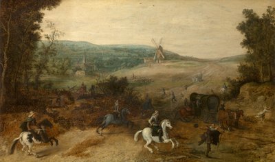 Paysage avec voyageurs attaqués par des voleurs - Sebastian Vrancx