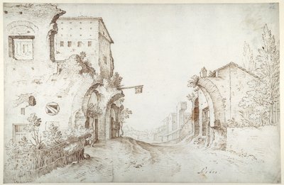 Auberge au bord de la route parmi les ruines d