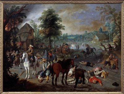 Scène de pillage dans un village - Sebastian Vrancx