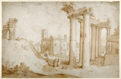 Le Forum Romanum avec le Temple de Titus et Vespasien, le Temple de Saturne et l