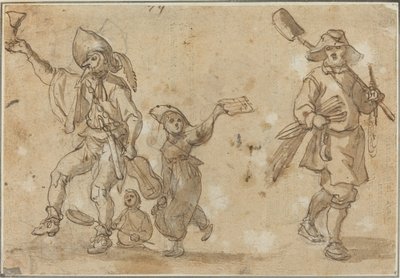Trois fêtards et un jardinier - Sebastian Vrancx