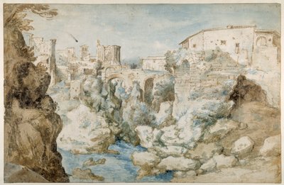 Vue de Tivoli avec le temple de la Sibylle Tiburtine et les chutes - Sebastian Vrancx