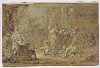 Clorinda sauve Sophronia et Olindo du bûcher à Jérusalem - Sebastiano Conca