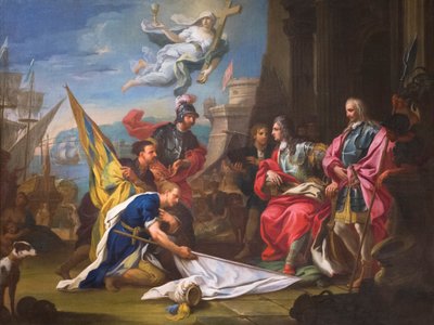 Le grand maître Marcantonio Zondadari reçoit les étendards turcs - Sebastiano Conca