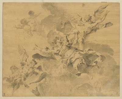 Une reine envoyée en enfer par des anges vengeurs, c.1676-1746 - Sebastiano Galeotti
