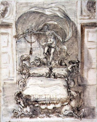 Lit avec hippocampes et Fortune - Sebastiano Ricci