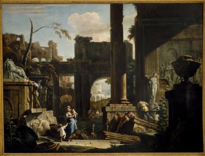Perspective de ruines avec figures, années 1720 - Sebastiano Ricci