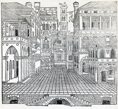 Scène magique, design de scène théâtrale par Sebastiano Serlio - Sebastiano Serlio