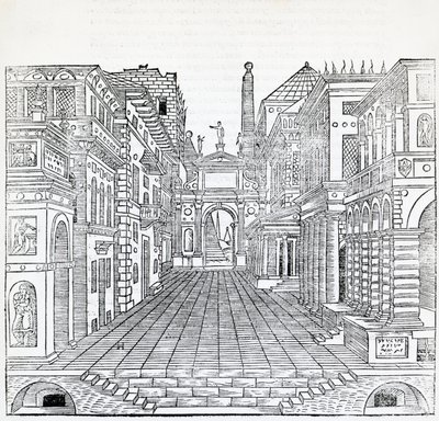 Scène magique, design de scène théâtrale par Sebastiano Serlio - Sebastiano Serlio