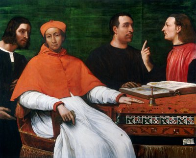 Cardinal Bandinello Sauli, son secrétaire et deux géographes, 1516 - Sebastiano del Piombo