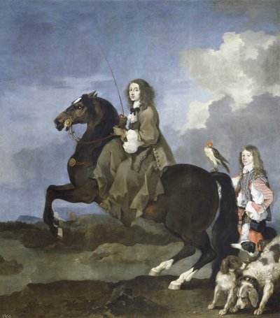 Portrait de Christine de Suède à cheval - Sébastien Bourdon