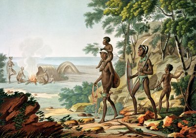 Port Jackson, Nouvelle-Hollande : famille aborigène, de 