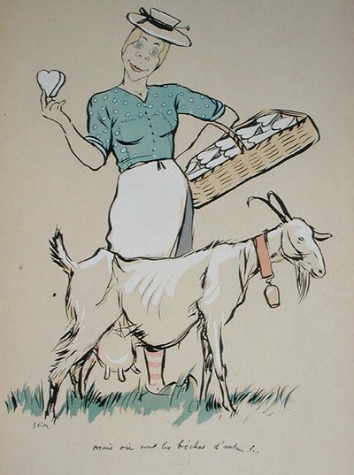 Fromagère et sa chèvre, caricature de 