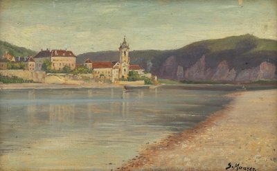 Vue de Dürnstein depuis la rive opposée du Danube - Serafin Maurer