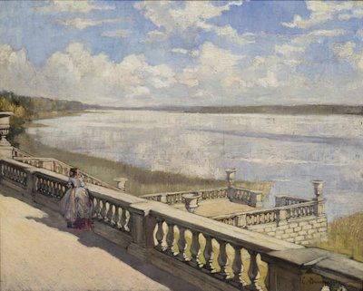 Jour ensoleillé. Une dame à la balustrade, 1908 - Sergei Arsenevich Vinogradov