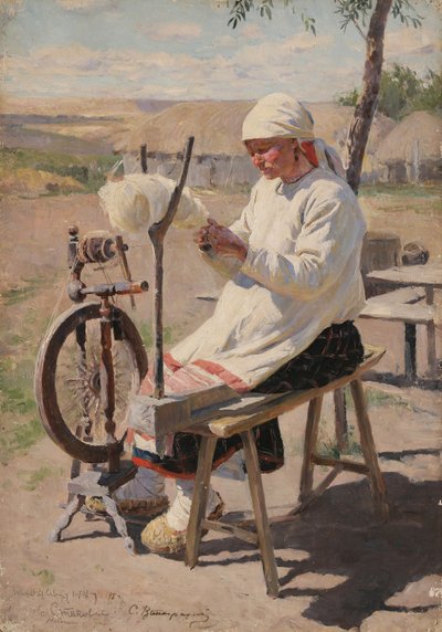 La fileuse, 1895 - Sergei Arsenevich Vinogradov