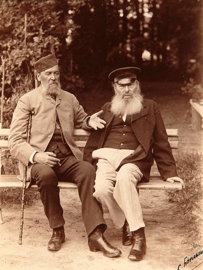 Les poètes Yakov Petrovich Polonsky et Afanasy Afanasievich Fet - Sergei Dmitrievich Botkin