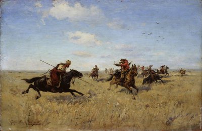 Combat entre les cosaques du Dniepr et les Tatars - Sergei Ivanovich Vasilkovsky